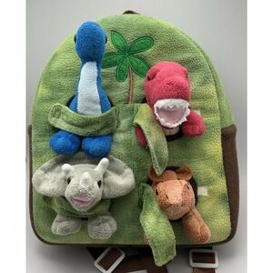 Unipak Dinosaur Toddler Backpack w/ 4 Stuffed Plush Dinosaurs